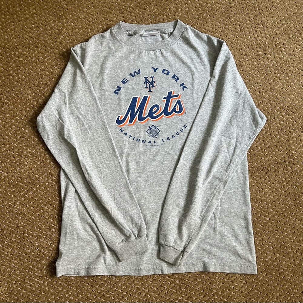 Gray New York Mets Long Sleeve Shirt Men’s - Size Small